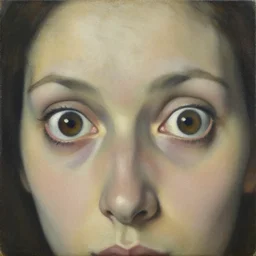 her eyes wide by zdzisław beksinski, oil on canvas