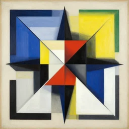 suprematism artwork of squares and triangles