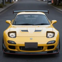 perfectly centered close up portrait, mazda rx 7, detailed, character concept, unreal engine 5, candid photography