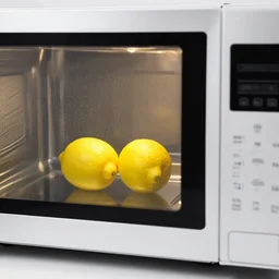 lemon in a microwave, photo