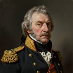Portrait of an old Napoleonic admiral, male, detailed face, fantasy, highly detailed, cinematic lighting, digital art painting by greg rutkowski