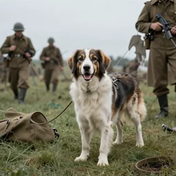 a pavlov dog on a world war 1 battlefield