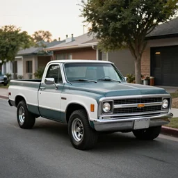 Chevy 1974 c20 pickup truck parked on the street, Car shot, dslr photo