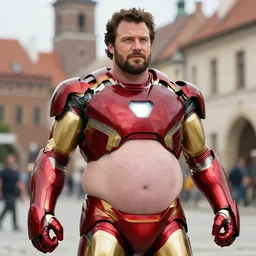 obese armor!! henry cavill wearing iron man suit fat belly!!!, trip to legnica, very realistic film still, natural