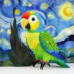 parrot maded by van gogh