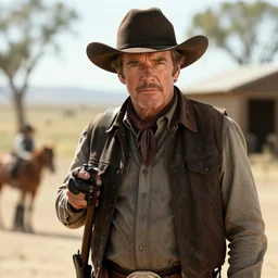 tom selleck in a western movie, hyperdetailed, artstation, cgsociety, 8 k