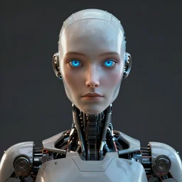 centered detailed portrait of a robot, realistic concept, gazing eyes, video game art, fantasy, illustration, slender symmetrical face and body, artstation, cinematic lighting, hyperdetailed, cgsociety, 8 k, octane render, golden ratio, postprocessing,