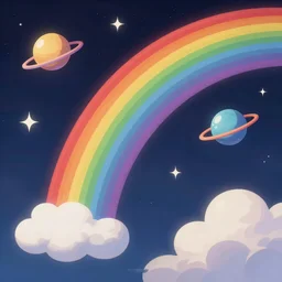 rainbow space concept art, trending on artstation