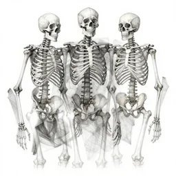 skeletons overlapping by james ensor wireframe