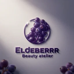elderberry modern beauty atelier logo design. modern, futuristic, digital art, sci - fi, unreal engine, cinematic, octane render, clear sharp focus,
