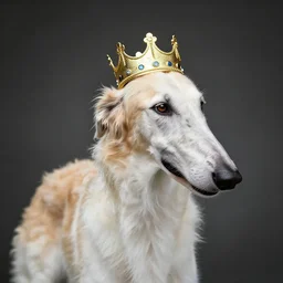 A Borzoi Dog using a crown (EOS 5DS R, ISO100, f/8, 1/125, 84mm, postprocessed)