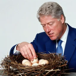 bill clinton reaching into a bird nest to eat the eggs, discovery channel