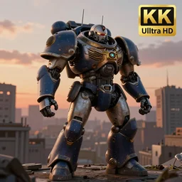 Mech defending the city at sunset, photorealistic, hyperrealistic, digital illustrations, concept art, photoreal, mechwarrior, battletech, highly detailed, intricate, award-winning, dark, gritty, beautiful colors, hdr, rendered in Octane, rendered in Unreal engine, 4k, ultra hd