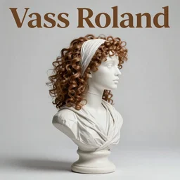 Vass Roland cover art future bass!!!!!! girl un wrapped statue bust curls of hair petite lush side view body photography model full body!!! curly!!!!! jellyfish lips!!!!!!! art contrast vibrant futuristic fabric skin jellyfish material metal veins!! style of Jonathan Zawada, Thisset colours simple background objective