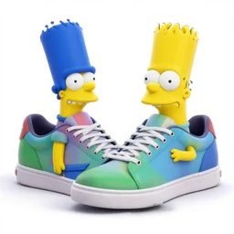 the simspons x sneakers designed by tinker hatfield, 3 d render