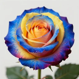 blue, yellow, red, roses, detailed, 8k