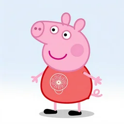 Peppa Pig cyborg, art deco design, by Mandy Jurgens and Warhol, Ernst Haeckel, James Jean, artstation, concept art