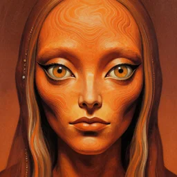 close up sci - fi hippie poster art simon stalenhag gundam reptile eyes, orange wavy skin, elegant, highly detailed, centered, digital painting, concept art, smooth, sharp focus, illustration, artgerm, tomasz alen kopera, peter mohrbacher, donato giancola, joseph christian leyendecker, wlop, frank frazetta