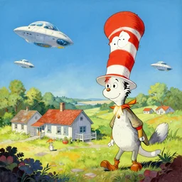 futuristic Cape Cod in the style of Dr. Seuss, starships, painting by Ralph McQuarrie