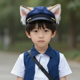 a boy with cat ears newsboy