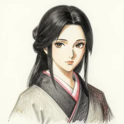 An oil pastel anime portrait (rough brush strokes) of Ssunbiki as a beautiful woman wearing a kimono from Skyrim, by Stanley Artgerm Lau, WLOP, Rossdraws, James Jean, Andrei Riabovitchev, Marc Simonetti, and Sakimichan, large brush, low detail, trending on artstation