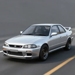 luke hobbs driving silver daewoo matiz painted in style of brian o'conner's nissan skyline, unreal engine 5, 8 k