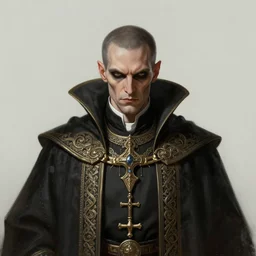 portrait shot of an evil priest, intricate, elegant, highly detailed, centered, digital painting, artstation, concept art, smooth, sharp focus, illustration, artgerm, tomasz alen kopera, peter mohrbacher, donato giancola, joseph christian leyendecker, wlop, boris vallejo