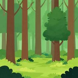 forest of cartoon trees