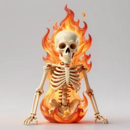 Portrait of a flaming skeleton by greg rutkowski