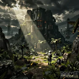 A screenshot from Doom II