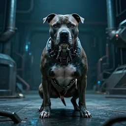 cyborg - pitbull mr. worldwide in cyberspace, in 2 0 5 5, y 2 k cybercore, industrial low - light photography, still from a ridley scott movie
