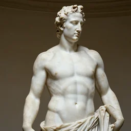 nicolas cage as a greek marble statue