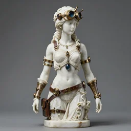 Marble statue of a Steampunk girl