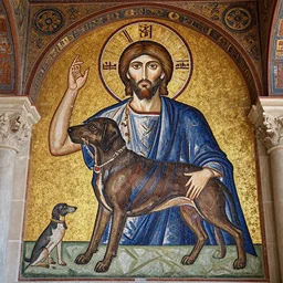 Buddy Jesus from Dogma mosaics (late Roman and Byzantine architecture)