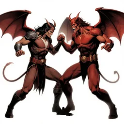 fight with demons, comics style