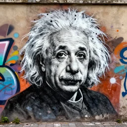 graffiti einstein portrait