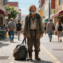 immigrant poor beggar on the streets, ultra detailed fantasy, dndbeyond, bright, colourful, realistic, dnd character portrait, full body, pathfinder, pinterest, art by ralph horsley, dnd, rpg, lotr game design fanart by concept art, behance hd, artstation, deviantart, hdr render in unreal engine 5