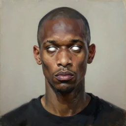 a demonic horrific portrait of virgil abloh, white eyes, bored, illustration, soft lighting, soft details, painting oil on canvas by edmund blair leighton and charlie bowater octane render, hdr, trending on artstation, 4 k, 8 k, hd