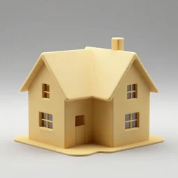 plutonium sculpture of a model house