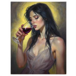 androgynous deity of starlight and wine. this oil painting by the award - winning comic artist has interesting color contrasts, plenty of details and impeccable lighting.
