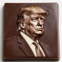 dark chocolate etching of trump