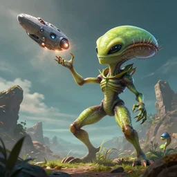 a giant alien venus fly trap catching a spacecraft, fantasy art, highly detailed, volumetric lighting
