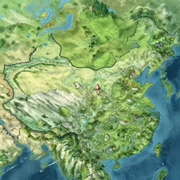 map of a mysterious realm with distinct biomes, highly detailed, smooth, sharp focus, artstation, illustration by makoto shinkai and moebius and jean giraud