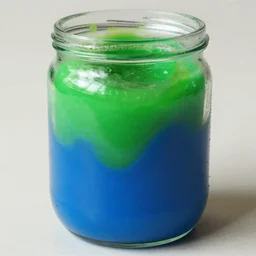 green goo mixed with blue goo in a jar, Greg Rutkowski