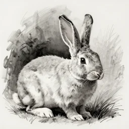 rabbit!!! jim lee!!! medium shot!! sideview!! flat grayscale ink sketch by jim lee close up in the style of jim lee, depressed dramatic bicep pose, swat soldier armor borderlands hulk rabbit animal by jim lee