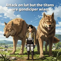 “Attack on Titan but the titans are giant bipedial wolves.”