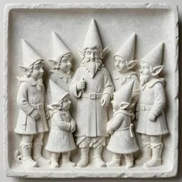 Sgraffito of a gathering of elves