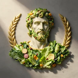 julius caesar made of salad, by klaus enrique