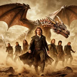 epic fantasy journey, lotr, sandstorm, tom cruise, game of thrones, dragon, lord of the rings, the hobbit, stranger things, by drew struzan
