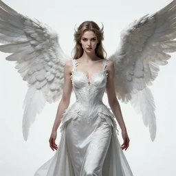 perfectly - centered - portrait - photograph of an evil fallen angel wearing a dress, the perfect human female specimen, intricate, elegant, super highly detailed, professional digital painting, artstation, concept art, smooth, sharp focus, no blur, no dof, extreme illustration, unreal engine 5, 8 k, by anne stokes
